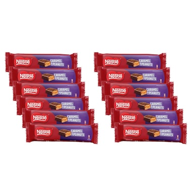 Nestle Caramel &amp; Peanuts Chocolate Bar 30g (Pack Of 12)