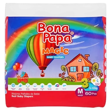 Bona Papa Magic Baby Diapers Jumbo Medium 60Pcs
