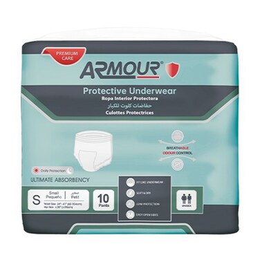 Armour Protective Underwear Adult Pants Small 10Pcs