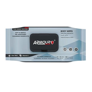 Armour Aloe Vera Body Wipes Extra Large 50Pcs