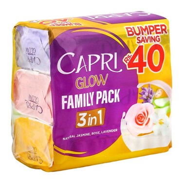 Capri 3 In 1 Glow Family Pack Rainbow Soap 120g (Pack Of 3)