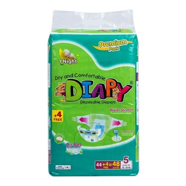 Diapy Diaper Size 5 Junior X-Large (12 - 20kg) 48Pcs