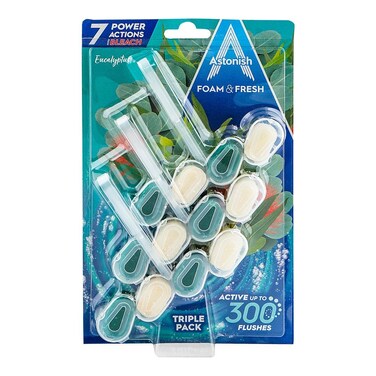 Astonish Eucalyptus Foam &amp; Fresh Toilet Block (Pack Of 3)