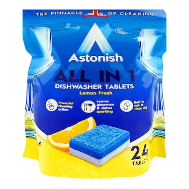 Astonish All In 1 Lemon Fresh Dishwasher Tablets (Pack Of 24)