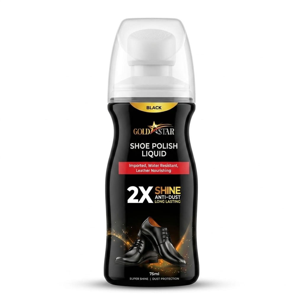 Gold Star Shoe Liquid Polish Black