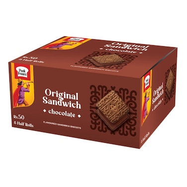 Peek Freans Chocolate Sandwich Biscuits Half Rolls 8Pcs