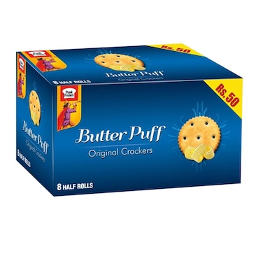 Peek Freans Butter Puff Original Crackers Half Rolls 8Pcs