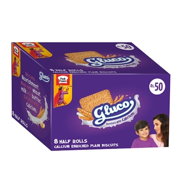 Peek Freans Gluco Biscuits Half Rolls 8Pcs