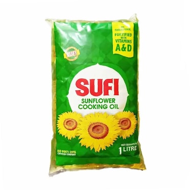 Sufi Sun Flower Cooking Oil Pouch 1 lt