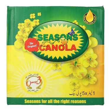Seasons Canola Oil Pouch 1 lt (Pack of 5)