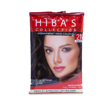 Hiba's Collection Hair Color 2N Brown Sachet 20ml