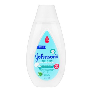 Johnson Milk+Rice Hair &amp; Baby Body Bath 200ml