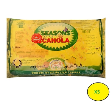 Seasons Cooking Oil Pouch 1lt (Pack Of 5)
