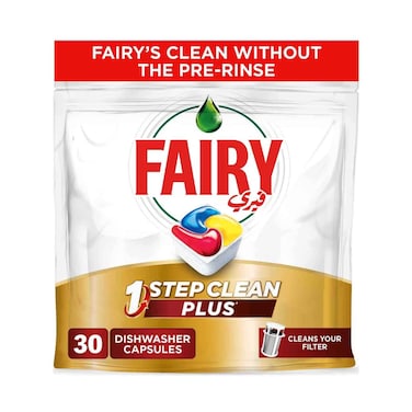 Fairy 1 Step Clean Plus Automatic Dishwasher Tablets Lemon Scent 465g