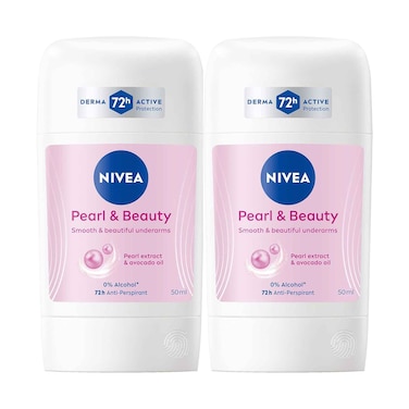 Nivea Deodorant Stick Female Pearl &amp; Beauty 50mlx2's