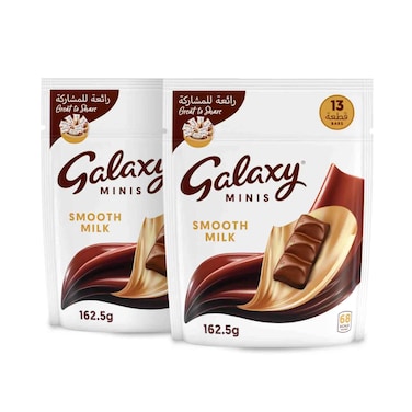 شوكولاتة ميني جلاكسي الناعمة بالحليب 162.5 جرام × قطعتان