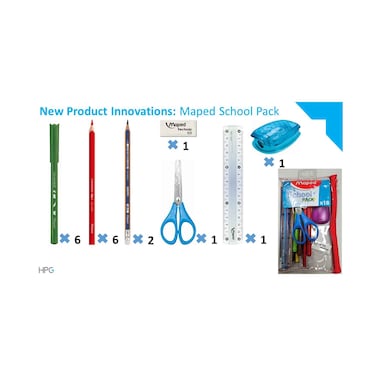 مجموعة أدوات مدرسية مابيد 18 قطعة