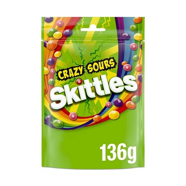 Skittles Crazy Sours Pouch Bag 136g