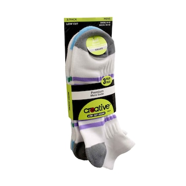 Creative Men's Socks Low Cut 3 Pieces HM-DBM06 Assorted (No Refund / Exchange For Hygienic Item)