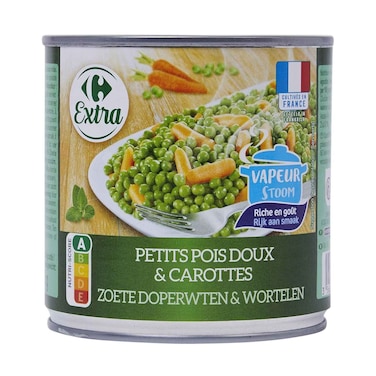 Carrefour Extra Steamed Carrots &amp; Peas 300g