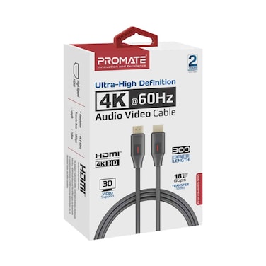 Promate Ultra-High Definition 4K@60Hz HDMI Audio Video Cable ,15M