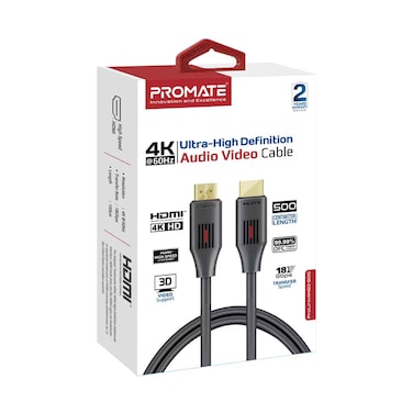 Promate Ultra-High Definition 4K@60Hz HDMI Audio Video Cable ,500CM