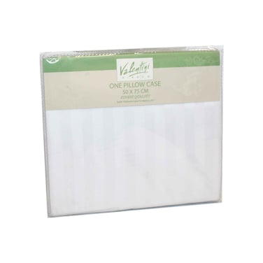Stripe Pillow Case 1 Piece 50X75Cm White