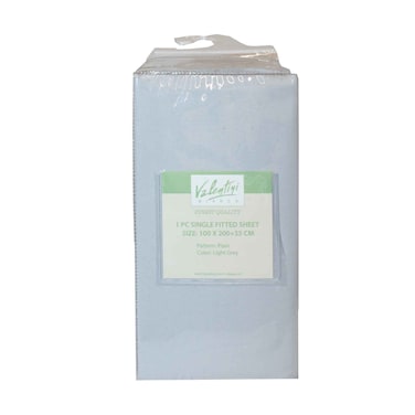 ملاءة جاهزة سادة قطعة واحدة 100X200+35 سم رمادي فاتح