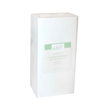 Plain Fitted Sheet Double 1 Piece 150X200+35Cm Cream