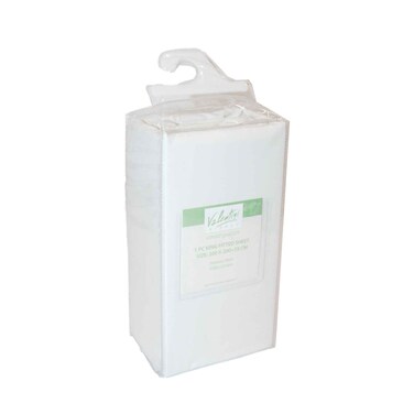Plain Fitted Sheet King 1 Piece 200X20035Cm Cream