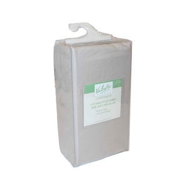 Plain Fitted Sheet King 1 Piece 200X20035Cm Dark Beige