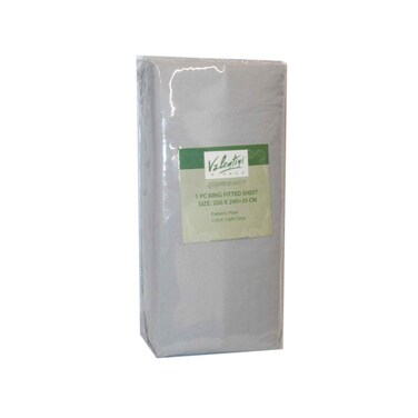 Plin Fiited Sheet King 1 Piece 200X20035Cm Light Grey