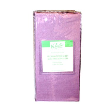 Plain Fitted Sheet King 1 Piece 200X20035Cm Tea Rose