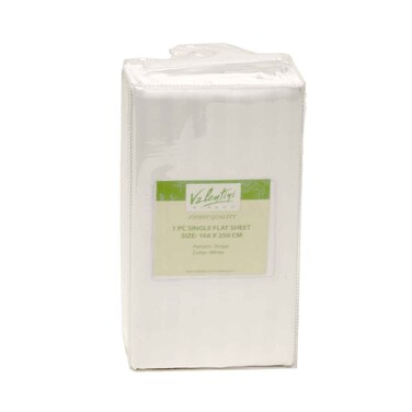 Valentini Bianco Single Flat Sheet 1Piece 168x250cm White Stripe