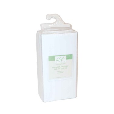 Stripe Flat Sheet Queen 1 Piece 228X258Cm White