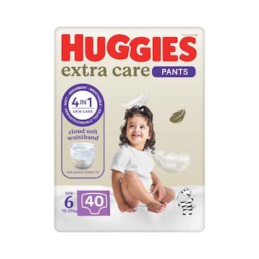 كلوت هجيز عناية إضافية، مقاس 6، 15 - 25 كغ، العبوة الكبيرة، 40 حفاضاً