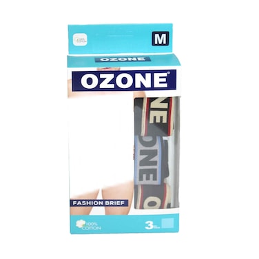 Ozone Men's Fashion Brief 3 Pieces, Size Medium Assorted No Refund/Exchange for Hygienic Item