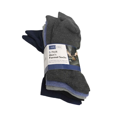 Esquire Men's Normal Socks 5 Pairs Assorted (No Refund / Exchange For Hygienic Item)