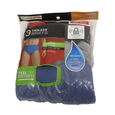 Hanes 3 Tagless Briefs Assorted Colors 7820P3 Small