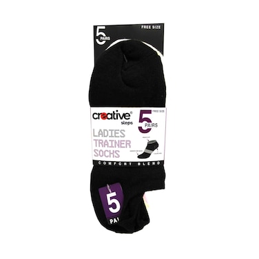 Creative Steps Ladies Trainer Socks NWT-027 Assorted 5 Pairs (No Refund/Exchange for Hygienic Item)