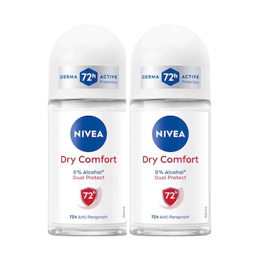 Nivea Deodorant Roll On Female Dry Comfort 50mlx2 Pieces
