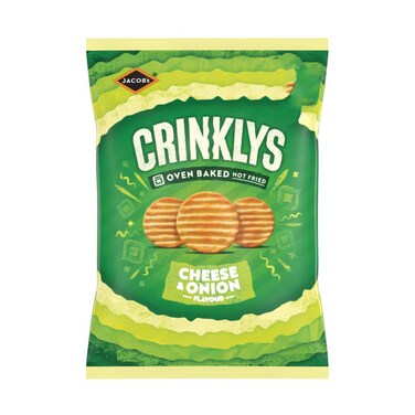 Jacob's Crinklys Oven Bakes Biscuits With Cheese &amp; Onion Flavour 90g