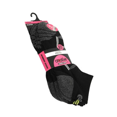 Creative Ladies Quarter Socks 3 Pairs DBW03 Assorted No Refund/Exchange for Hygienic Item