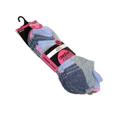 Creative Ladies Low Cut Socks 3 Pairs DBW08 Assorted No Refund/Exchange for Hygienic Item