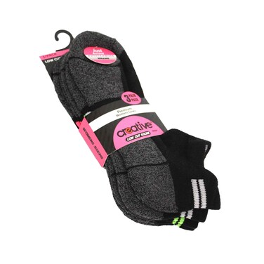 Creative Ladies Low Cut Socks 3 Pairs DBW09 Assorted No Refund/Exchange for Hygienic Item