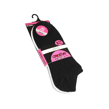 Creative Ladies No Show Socks 3 Pairs DBW14-02 Assorted No Refund/Exchange for Hygienic Item