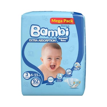 Sanita Bambi Baby Diapers 92 Diapers