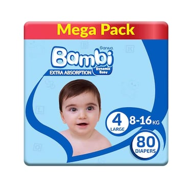 Sanita Bambi Baby Diapers 80 Diapers