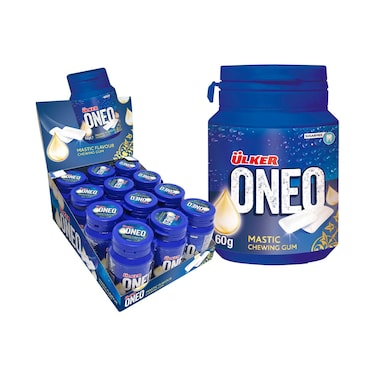 Ulker Oneo Mastic Flavour Chewing Gum Jar 60gx12 Pieces