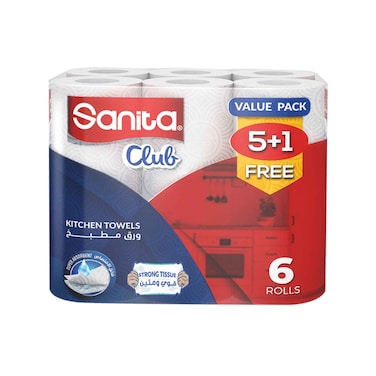 سانيتا كلوب - مناشف المطبخ 6 رول